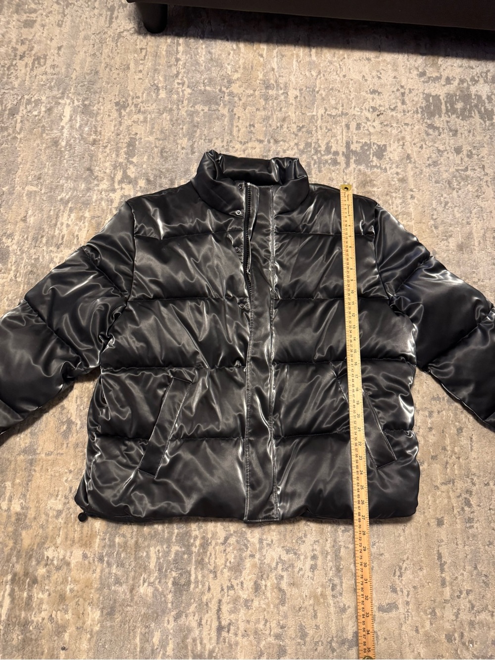 Forever 21 Black Quilted Satin Puffer Jacket